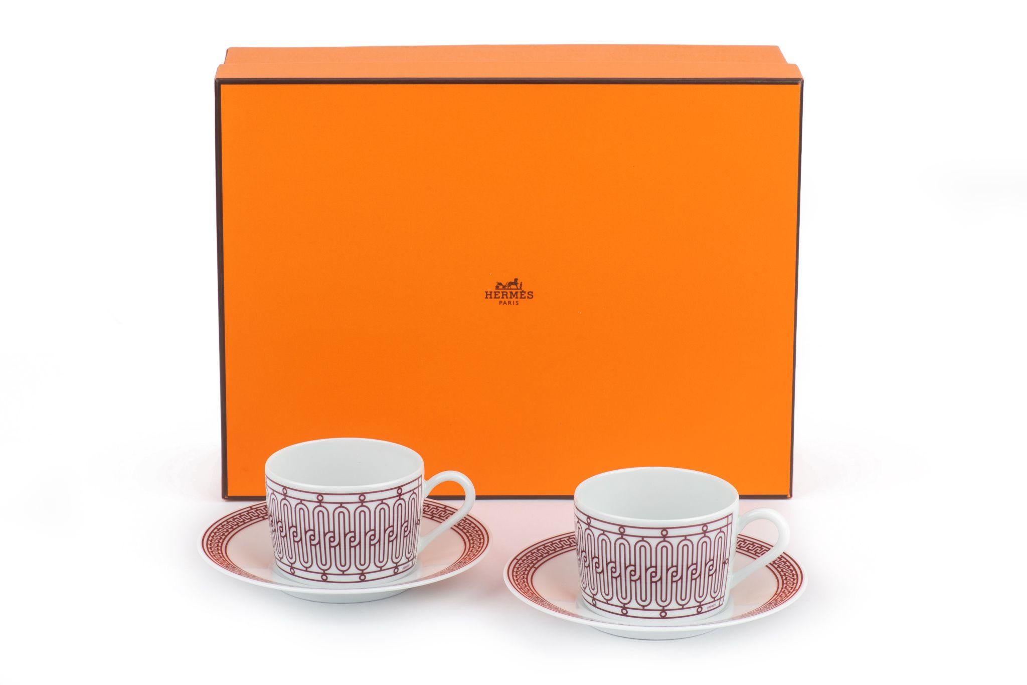 Hermès New Cups and Saucer Set In New Condition For Sale In West Hollywood, CA