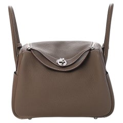 Hermès NEU Etoupe Lindy 26 Palladium Taurillon Clemence Umhängetasche