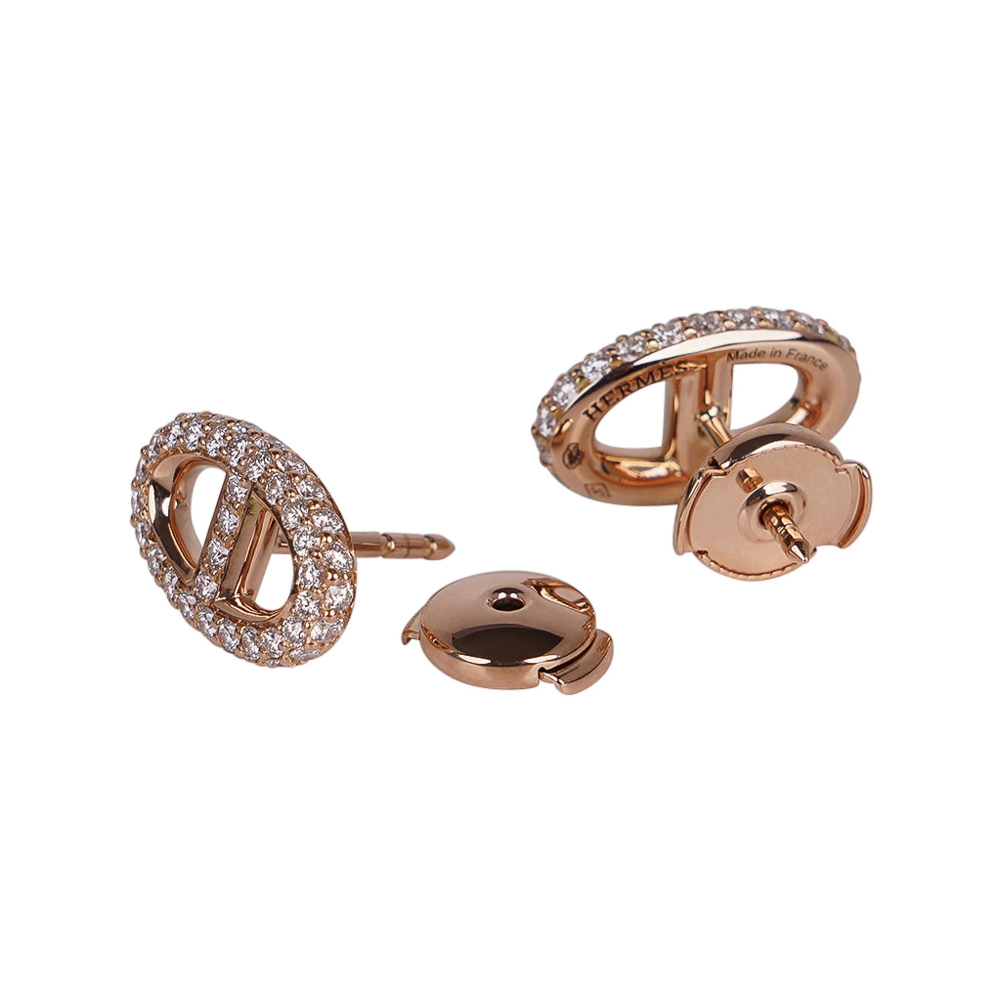 Hermes New Farandole Boucles d'oreilles en or rose avec diamants Neuf - En vente à Miami, FL
