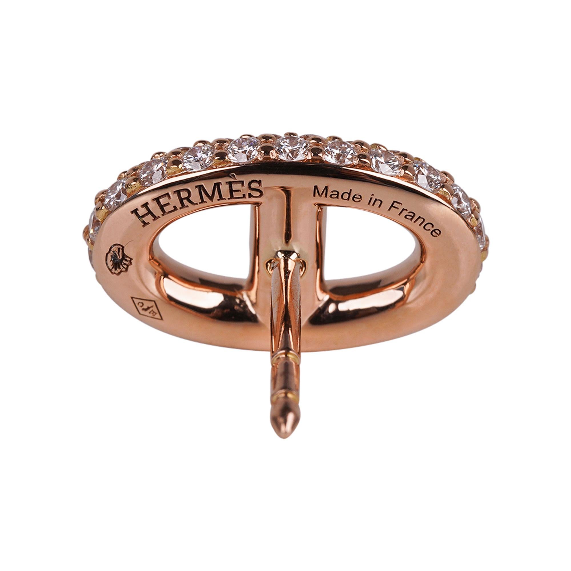 Hermes New Farandole Boucles d'oreilles en or rose avec diamants Pour femmes en vente