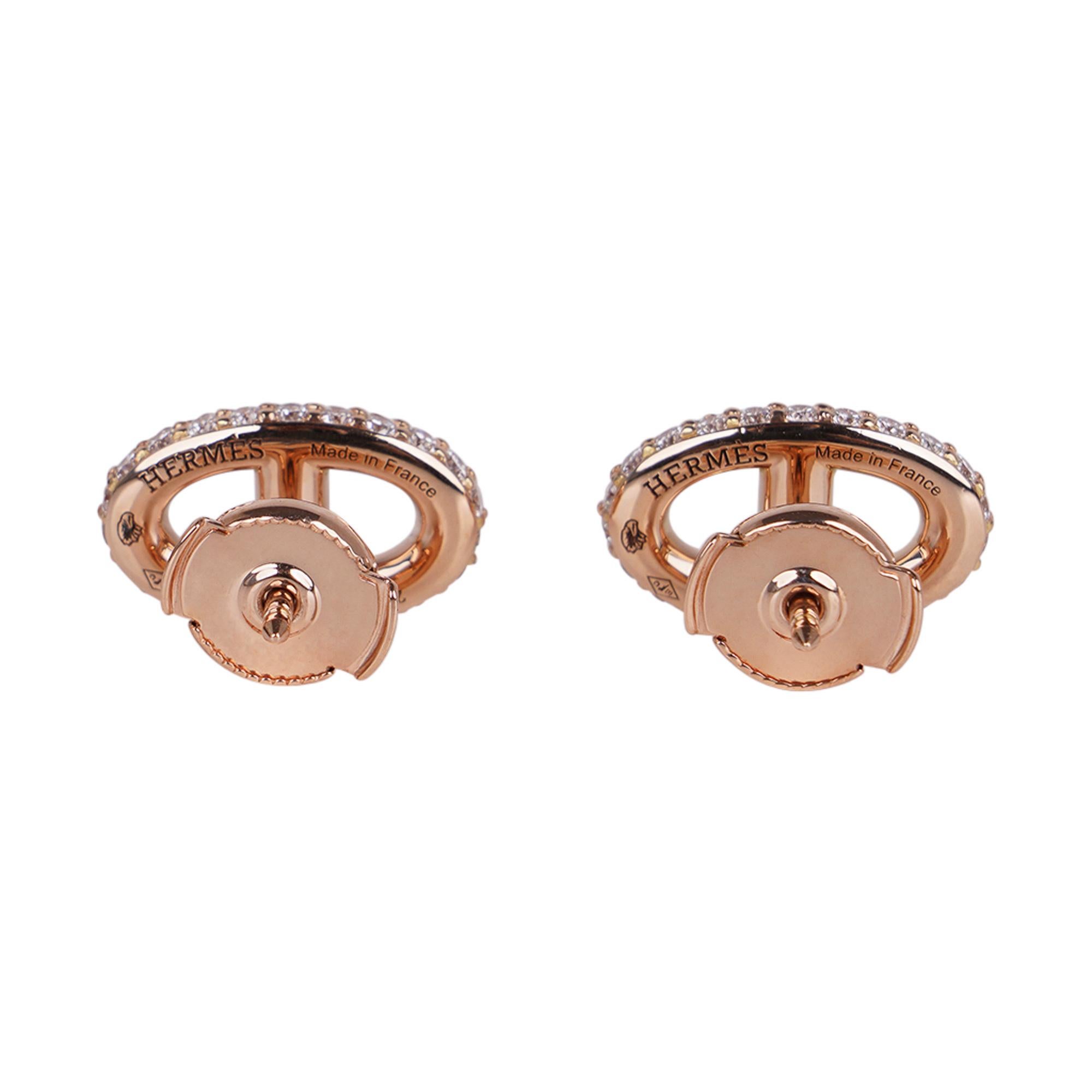Hermes New Farandole Diamond Rose Gold Earrings For Sale 1
