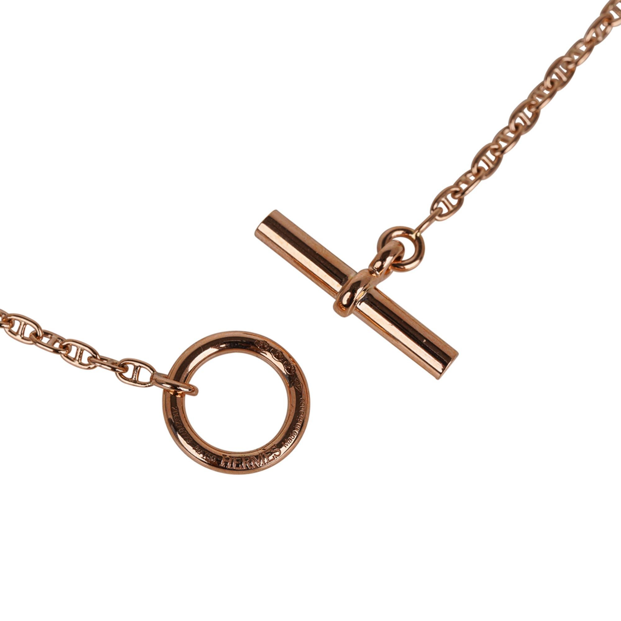 Brilliant Cut Hermes New Farandole Diamond Rose Gold Necklace 80 For Sale