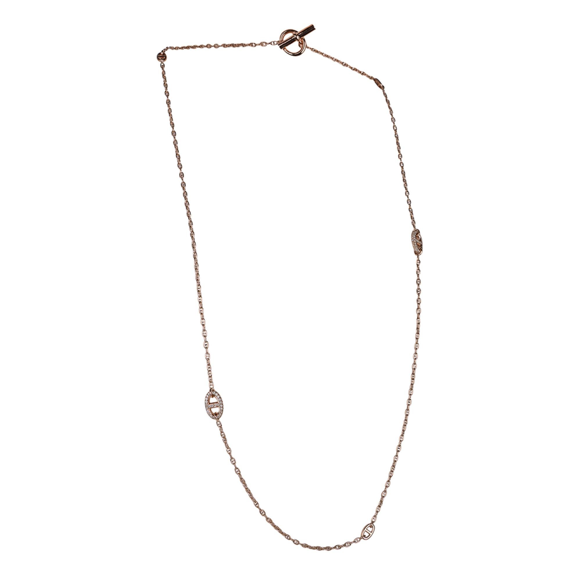 Hermes New Farandole Collana in oro rosa con diamanti 80 in vendita 1