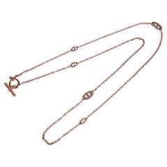 Hermes New Farandole Diamond Rose Gold Necklace 80