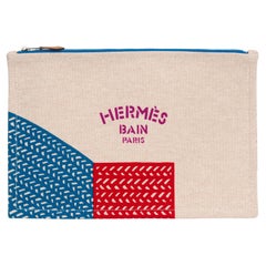 Hermès New Fish Toile Pochette Unisex