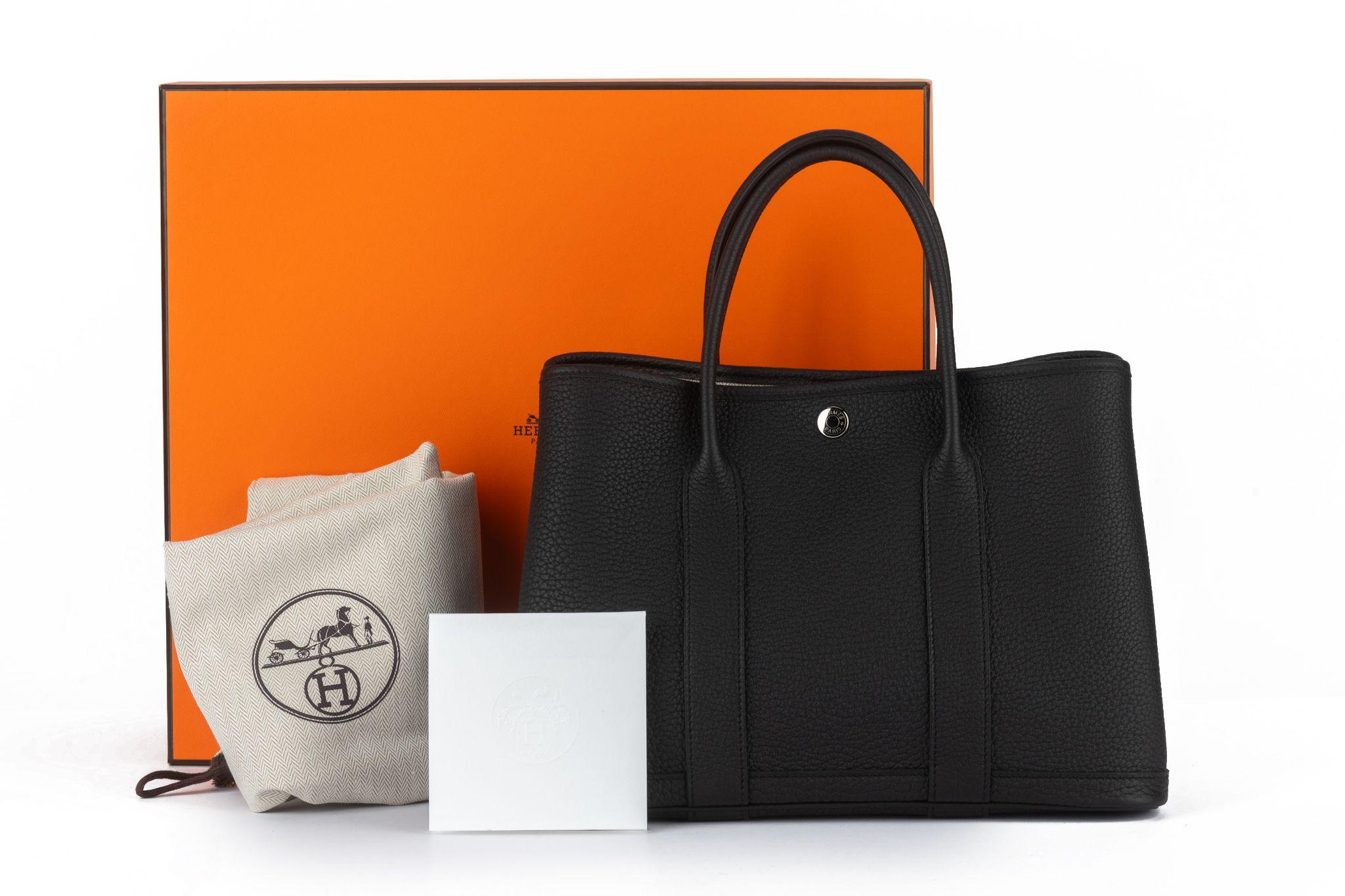 Hermès New Garden Party PM Black Negonda For Sale 9