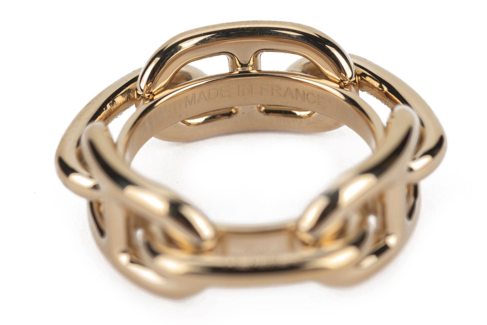 Hermès New Gold Chain d'Ancre Scarf Ring In New Condition For Sale In West Hollywood, CA