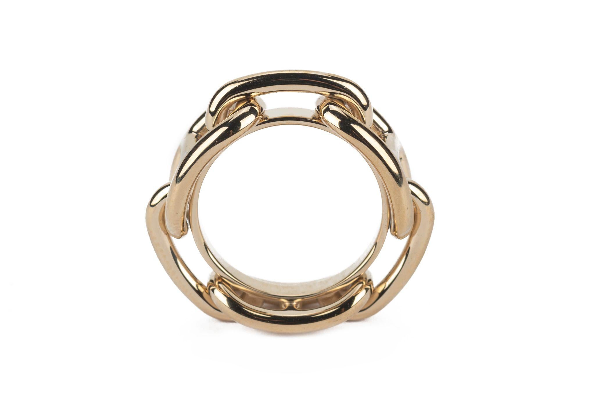 Hermès New Gold Chain d'Ancre Scarf Ring For Sale 1