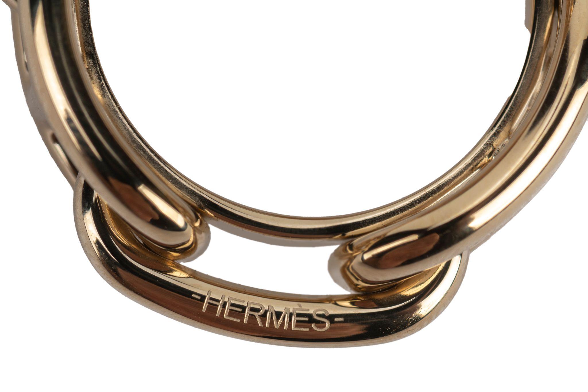 Hermès New Gold Chain d'Ancre Scarf Ring For Sale 3