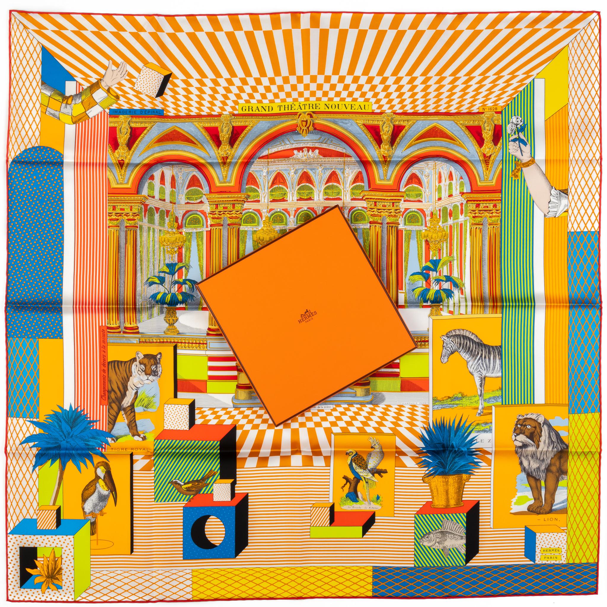 Hermès New Grand Theatre Nouveau Scarf For Sale 2