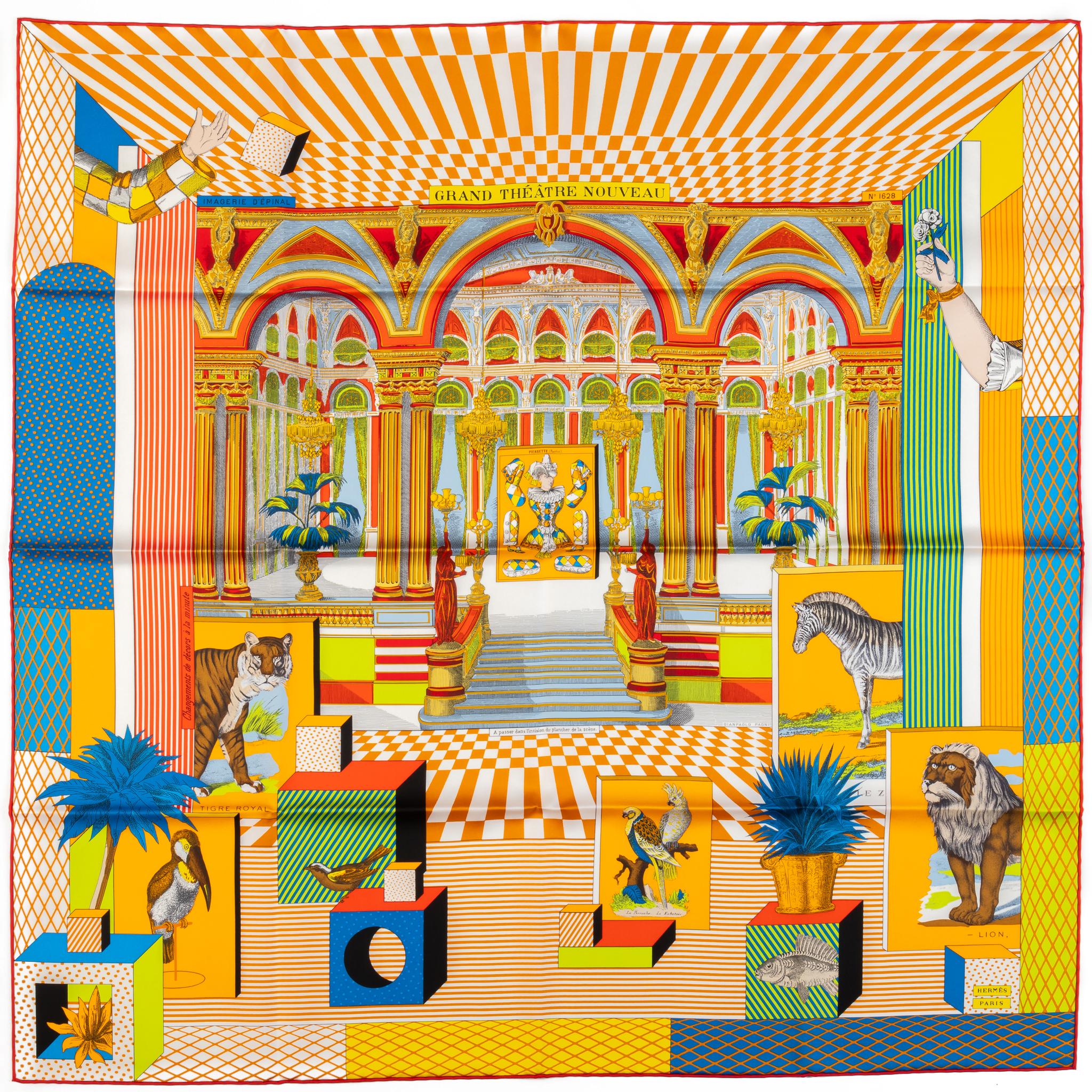 Hermès New Grand Theatre Nouveau Scarf For Sale 3