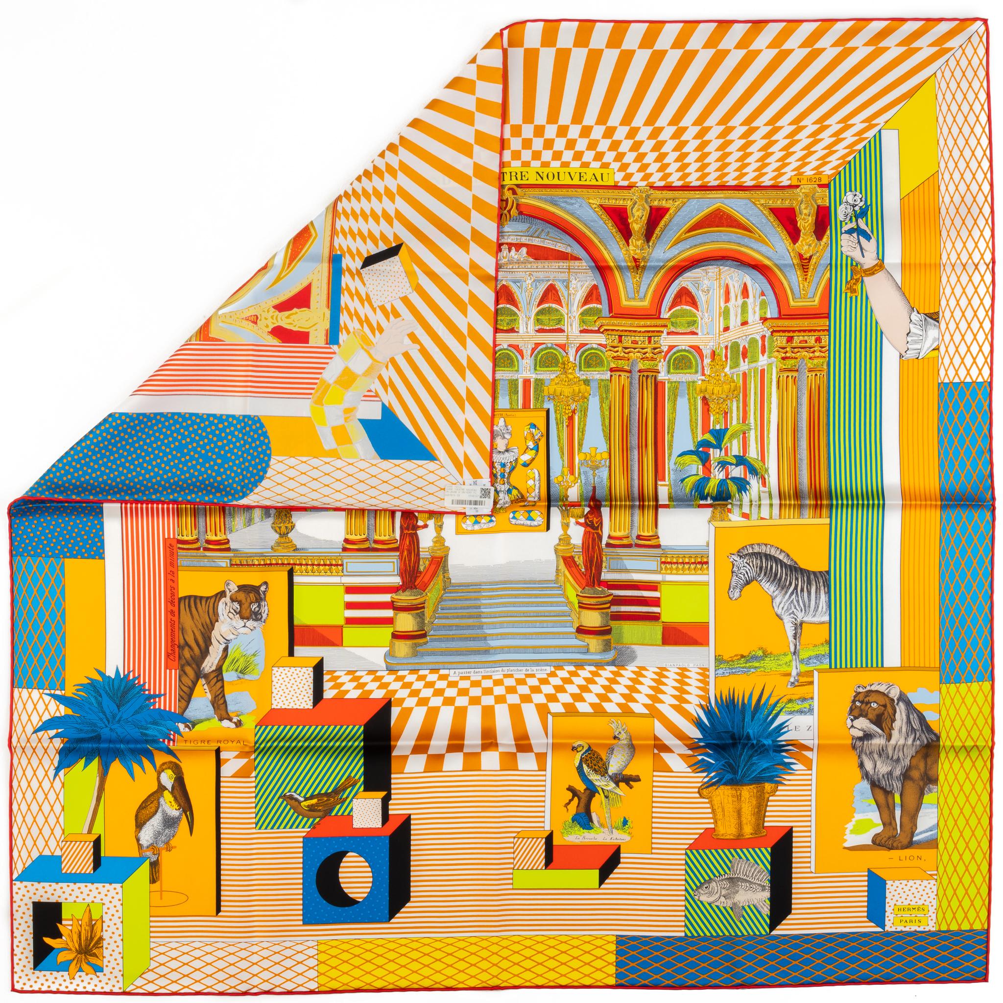 Hermès New Grand Theatre Nouveau Scarf For Sale 4