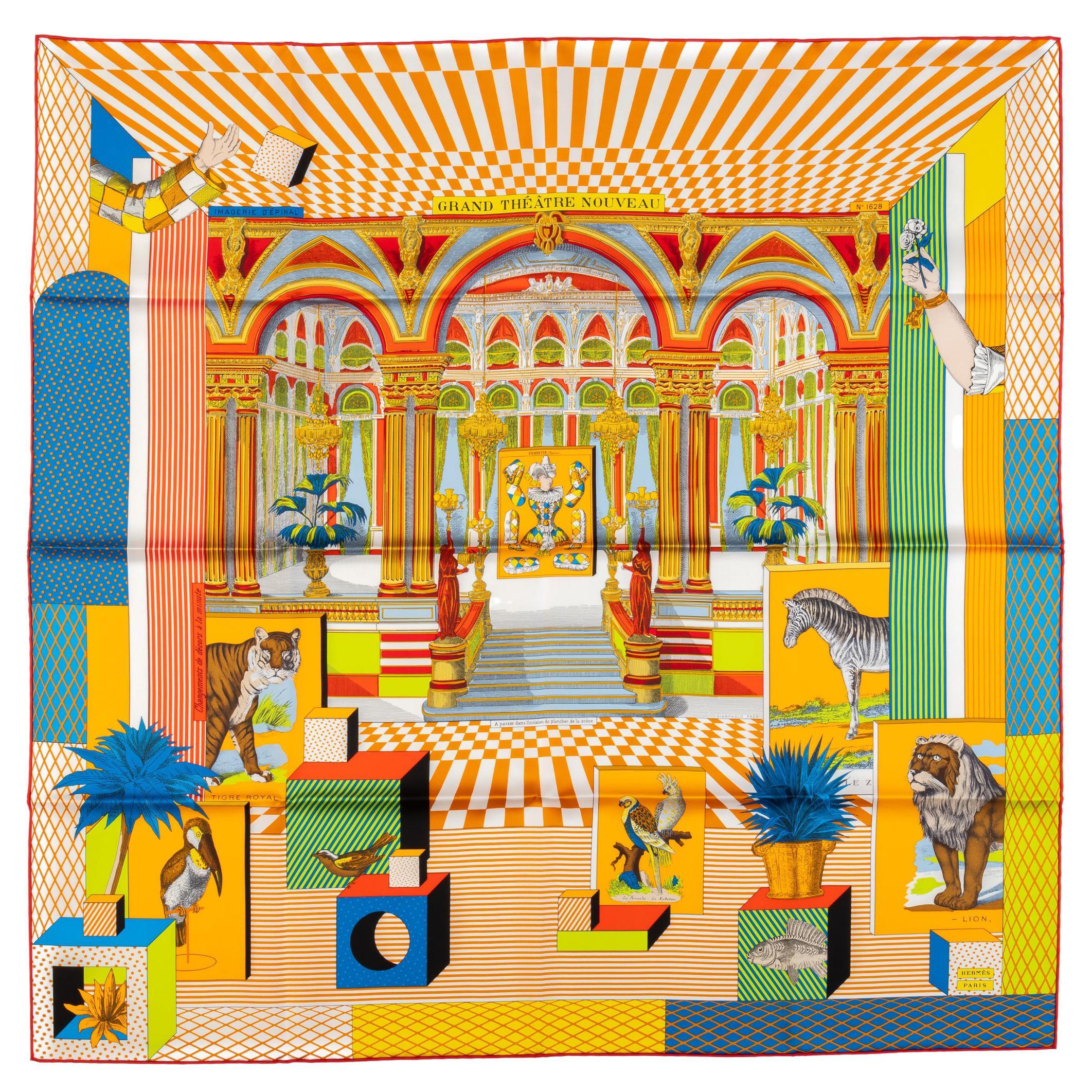 Hermès New Grand Theatre Nouveau Scarf For Sale