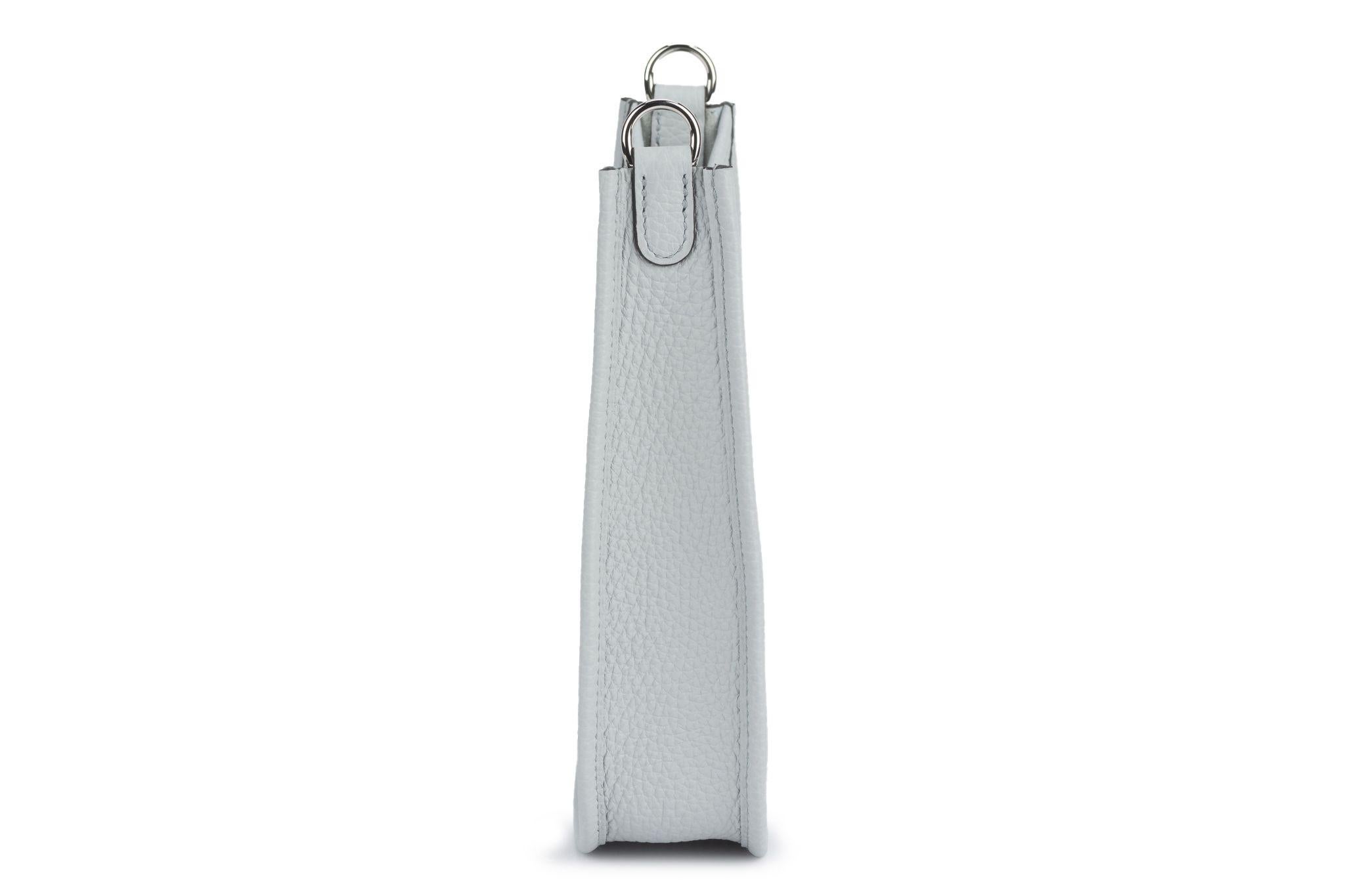 Hermes New Grey Mini Evelyne Handbag For Sale 1