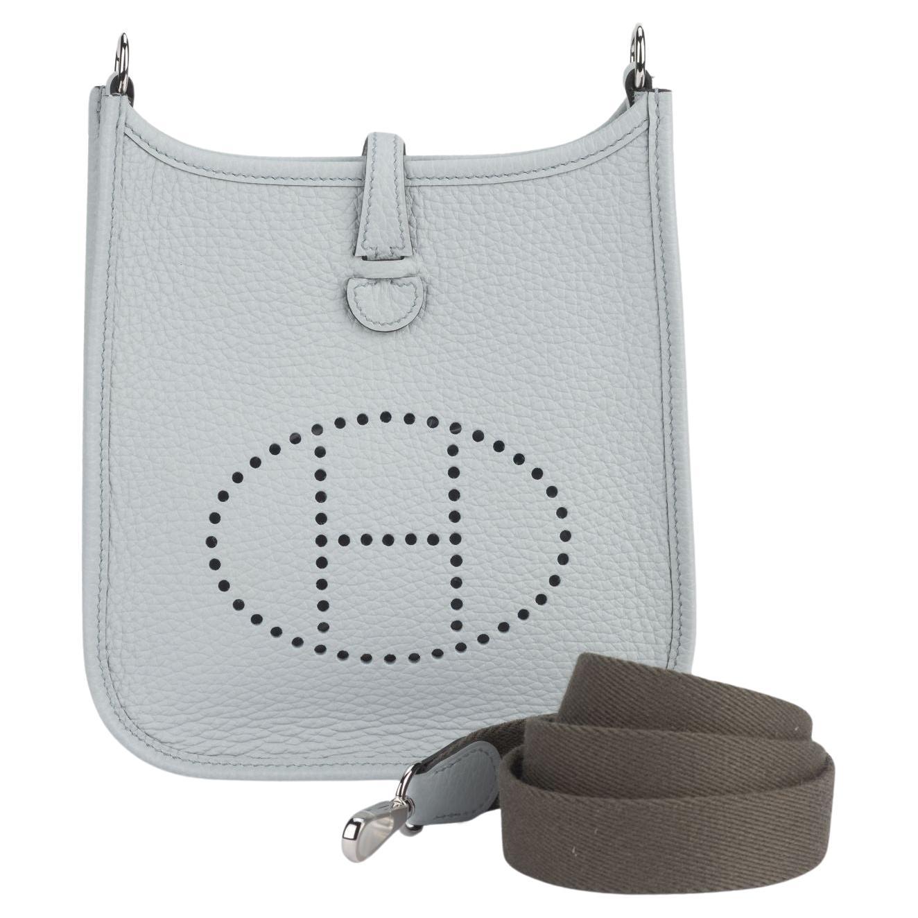 Hermes New Grey Mini Evelyne Handbag For Sale