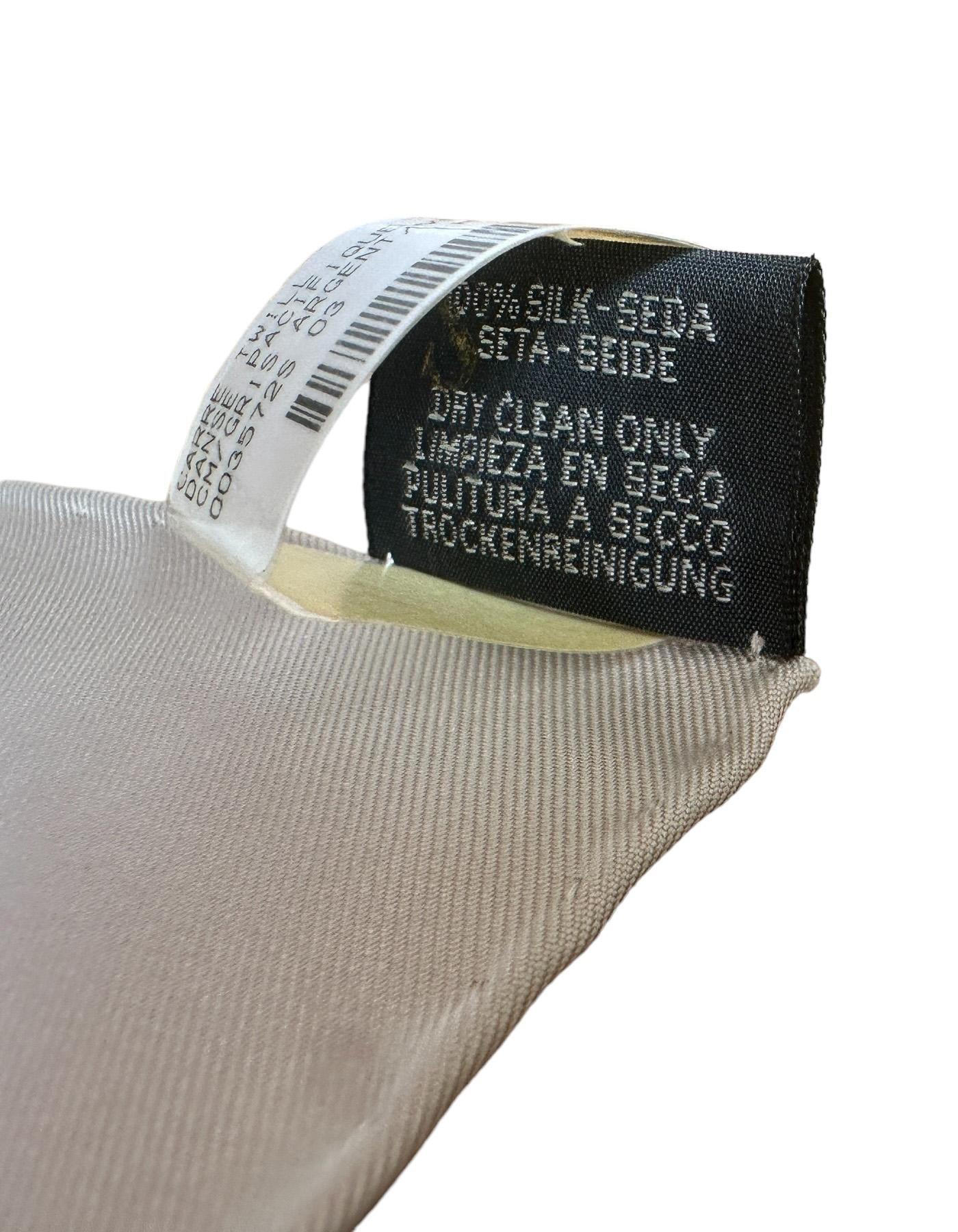 Pañuelo de seda Hermes NEW Gris Argent, Vert, Jaune Danse Pacifique 90cm 3