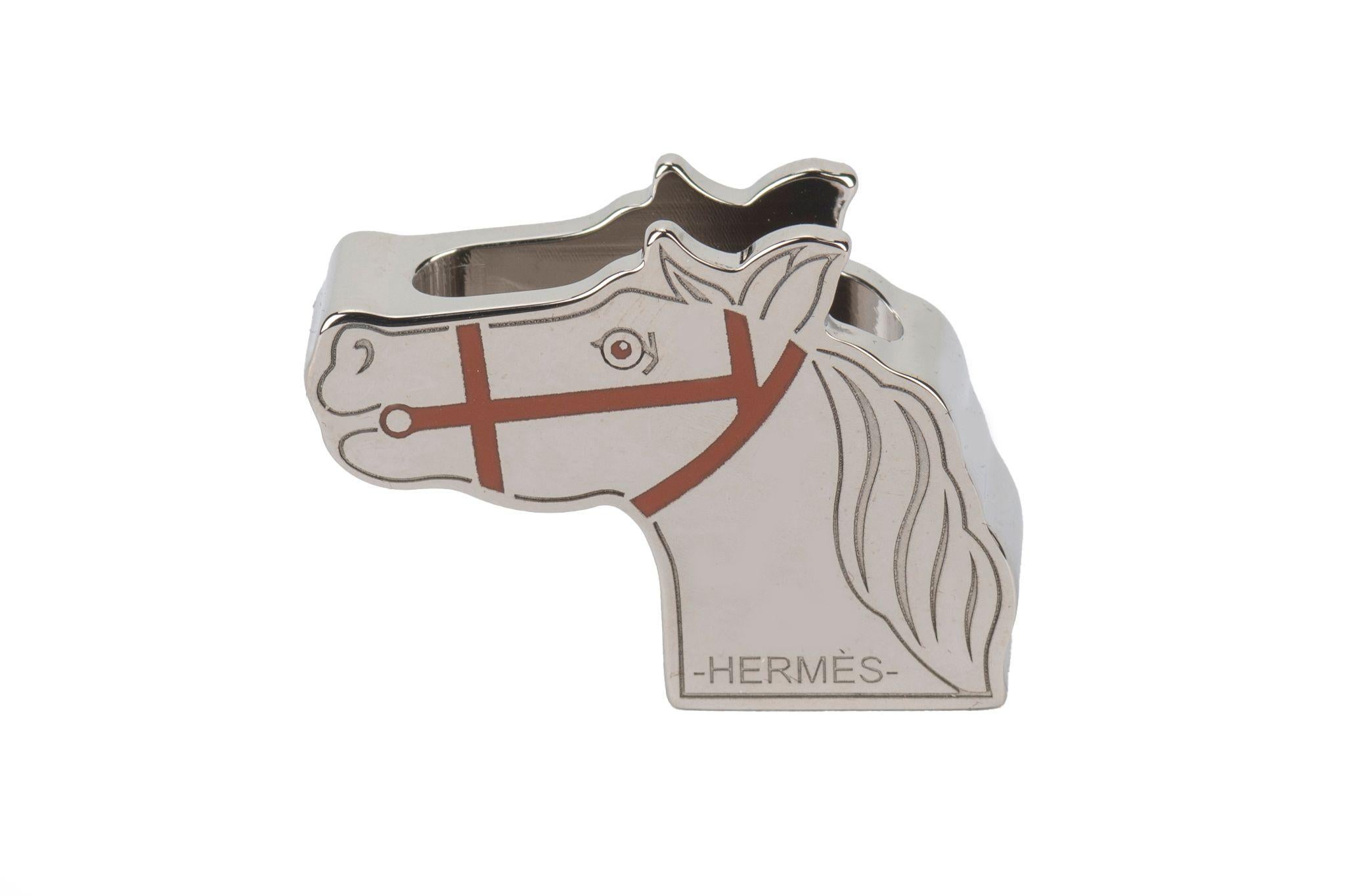 Black Hermès New Horse Twilly Scarf Ring For Sale