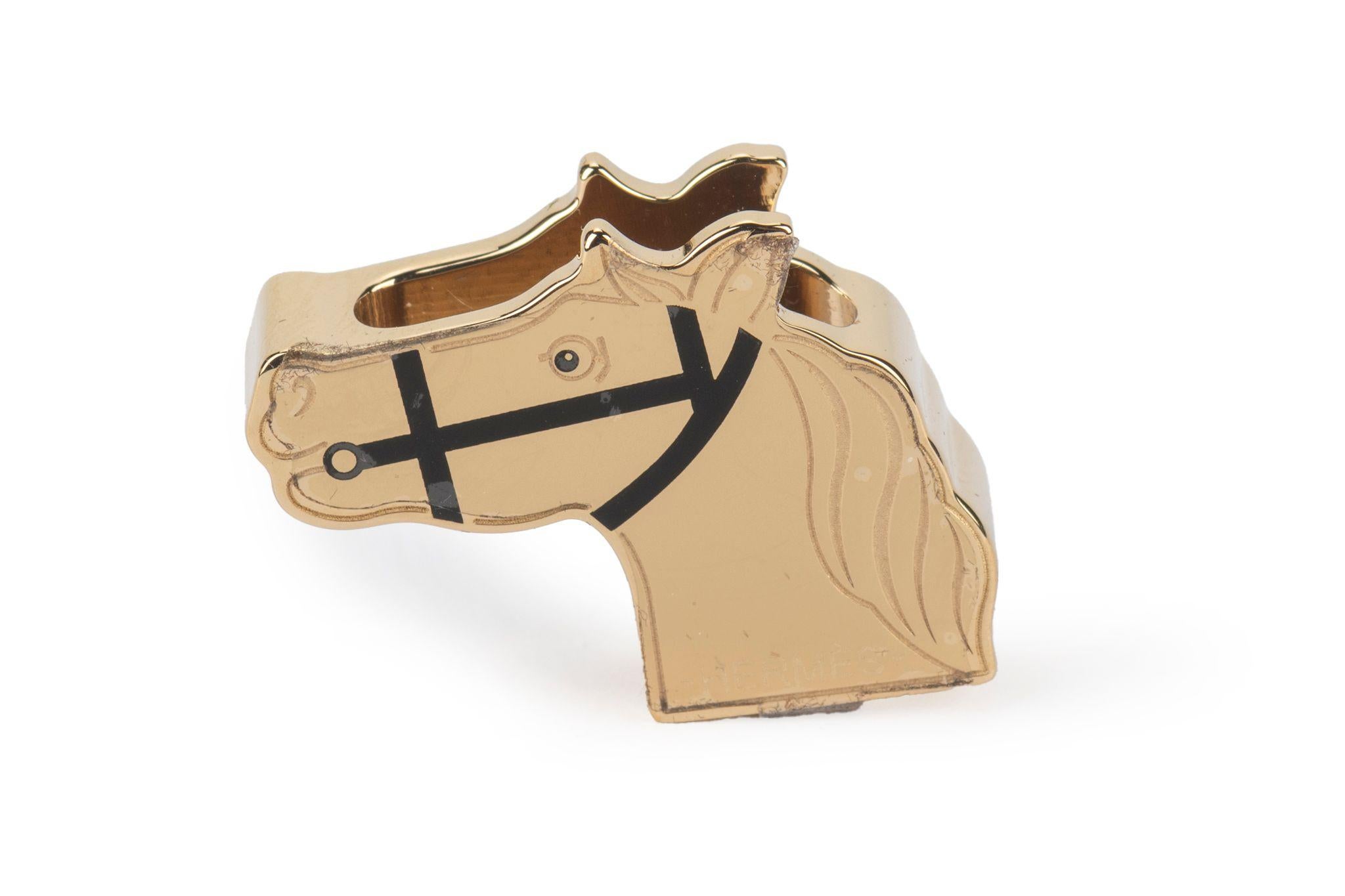 Black Hermès New Horse Twilly Scarf Ring For Sale