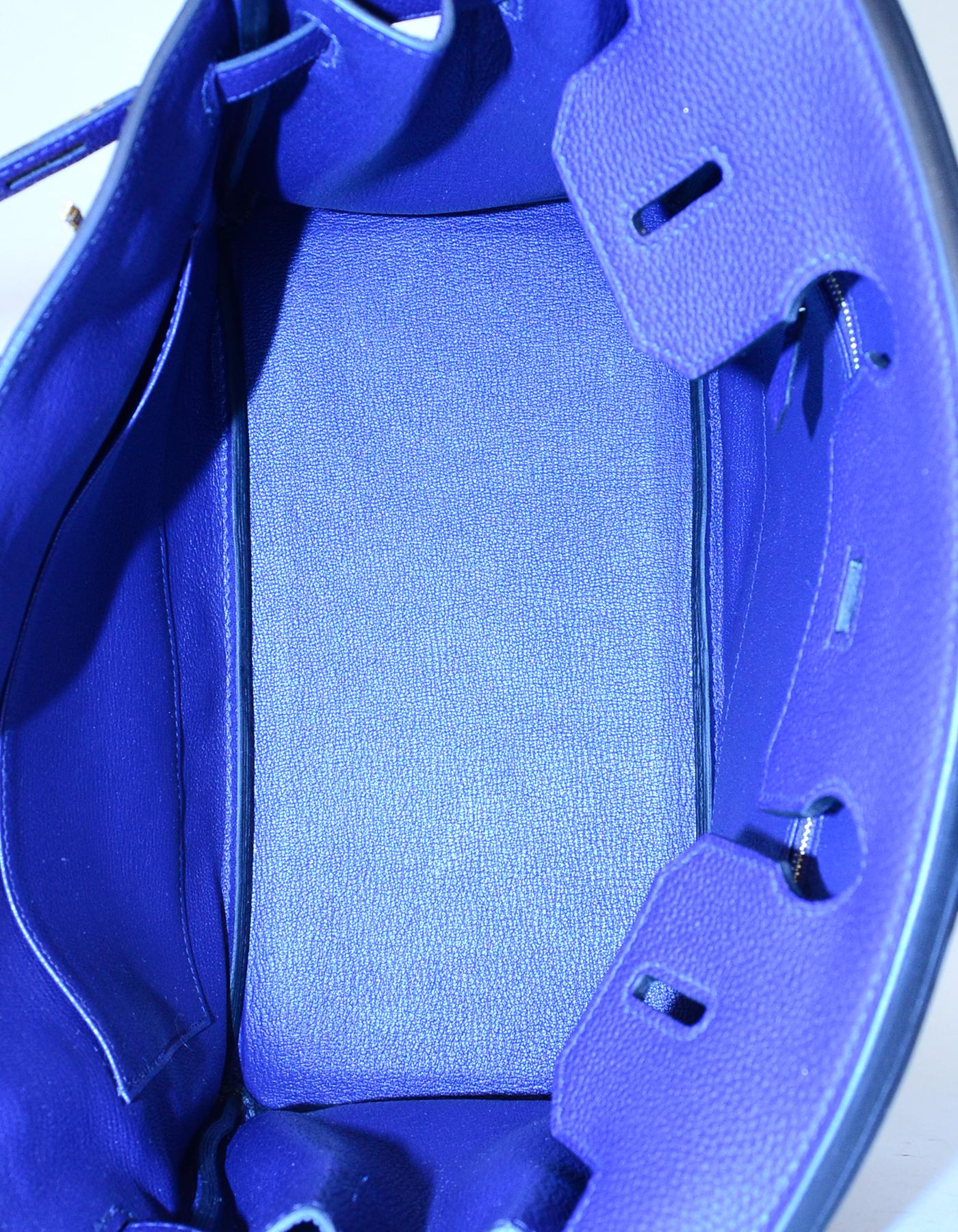 Hermes NEW IN BOX 2018 Bleu Blue Encre Togo Leather 30cm Birkin Bag w/ GHW 3