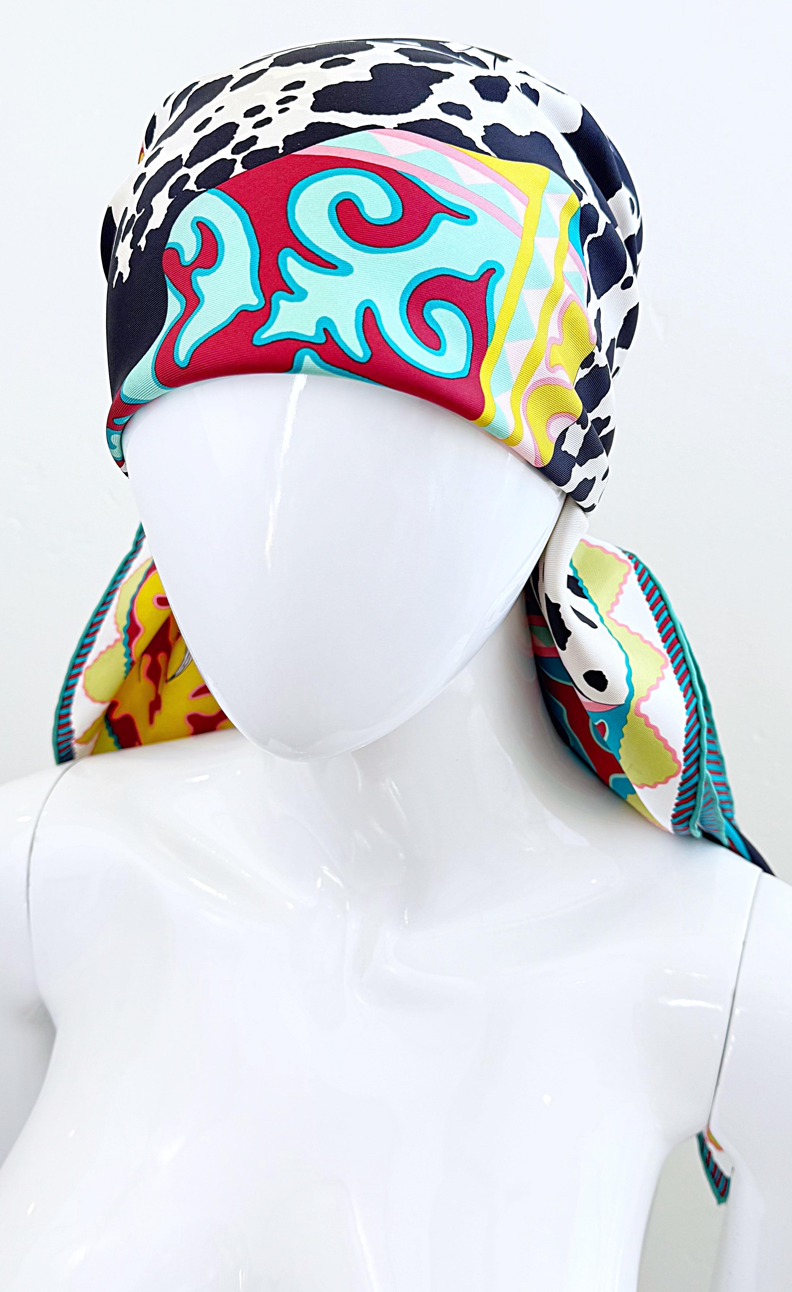 Women's or Men's Hermes New in Box Appaloosa Des Steppes 90cm by Alice Shirley Rare Silk Scarf