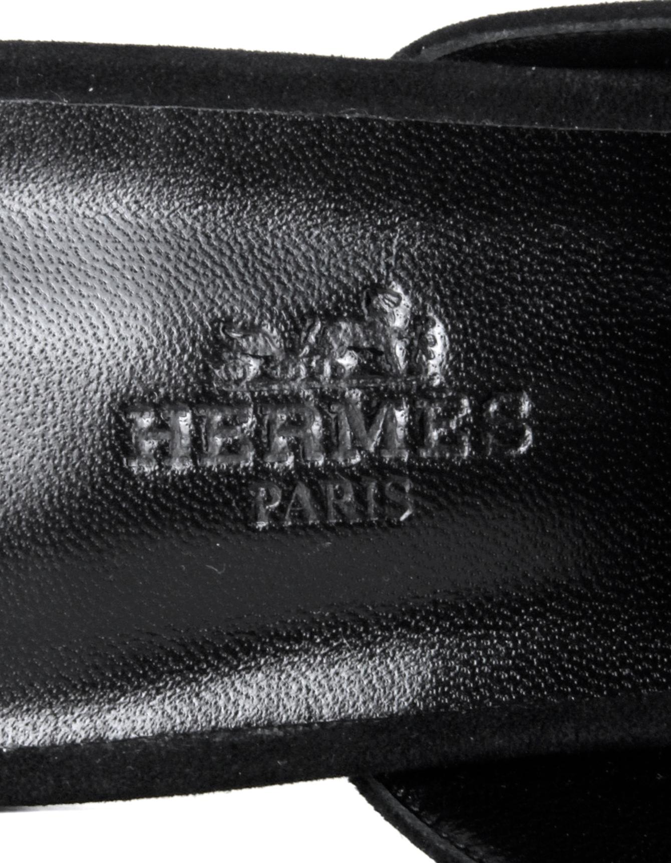 Women's Hermes NEW IN BOX Black Mink/Velvet Goatskin Trocadero H Mules sz 37.5