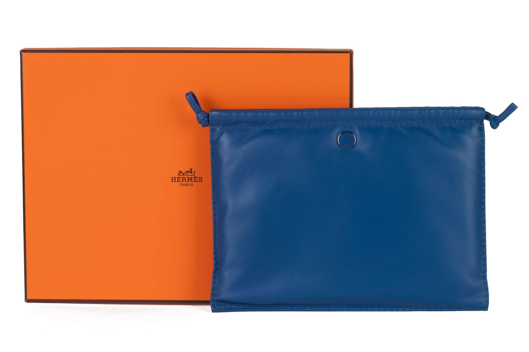 Hermès Nuovo in Scatola Pilo Pouch in Blu in vendita 6