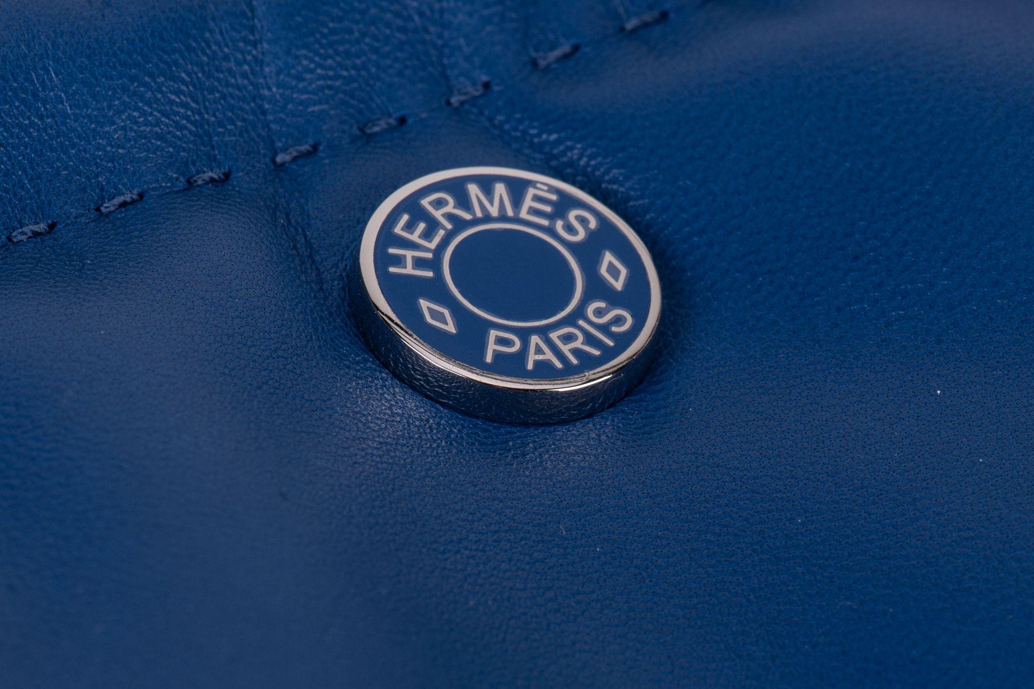 Hermès Nuovo in Scatola Pilo Pouch in Blu in vendita 5