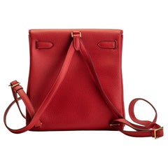 Hermès New in Box Rouge Kelly Backpack Bag