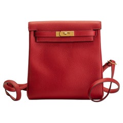 Hermès New in Box Rouge Kelly Backpack Bag