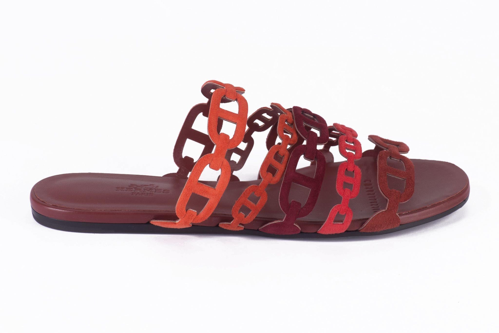 Donna Hermès Nuovo In scatola Sandali Thalassa Chevre Velours in vendita