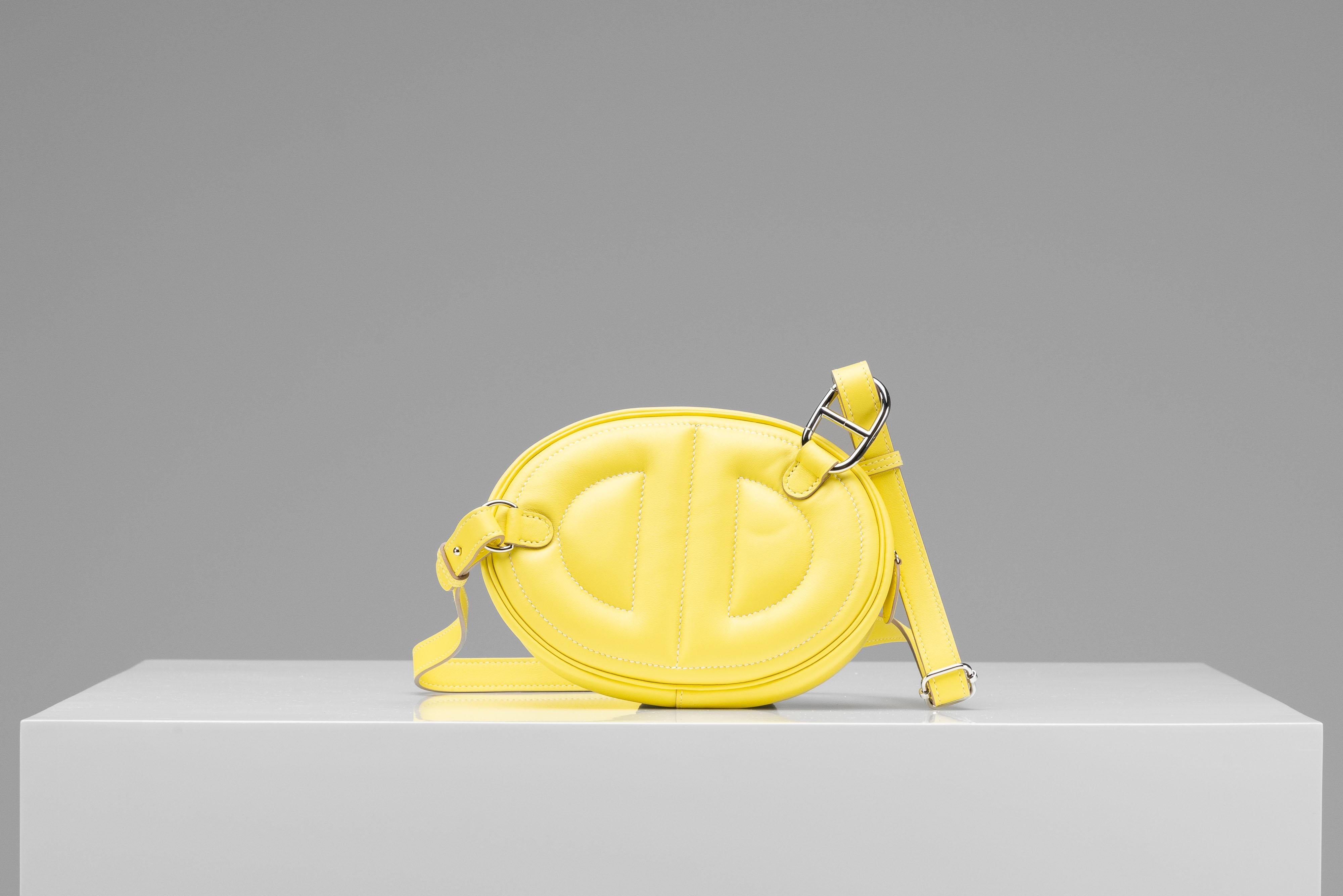Hermes NEW In-The-Loop Lime Swift Verso Gürteltasche Palladium Hardware im Angebot 1
