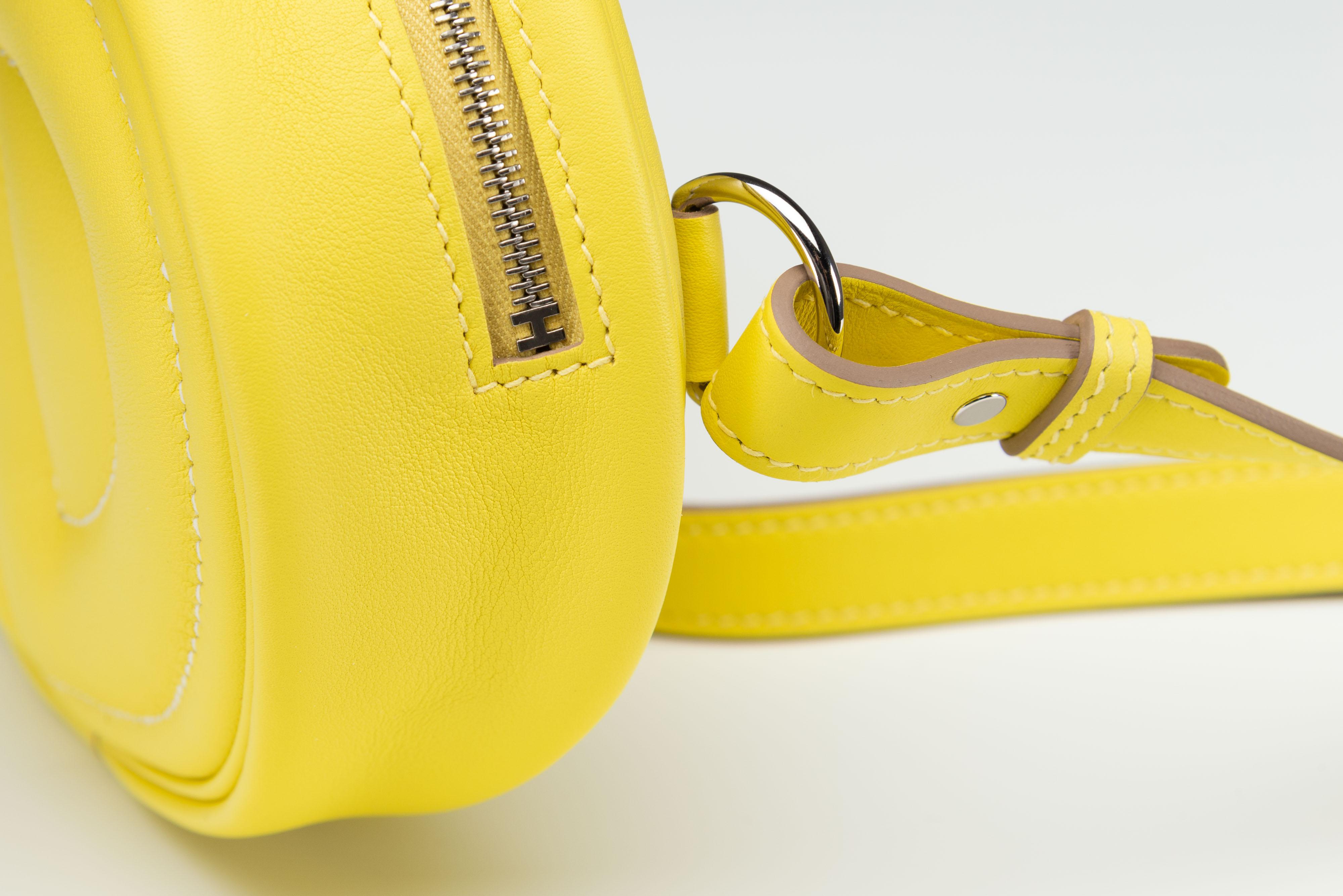 Hermes NEW In-The-Loop Lime Swift Verso Gürteltasche Palladium Hardware im Angebot 5