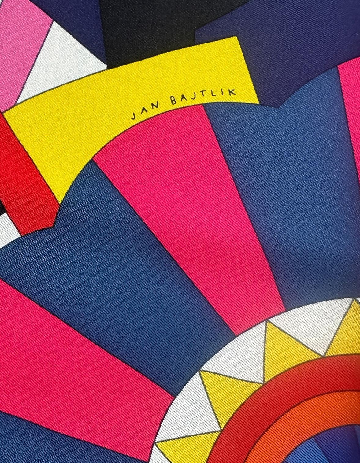 Women's Hermes NEW Indigo/ Jaune/ Vif Cheval De Fete 90cm Silk Scarf