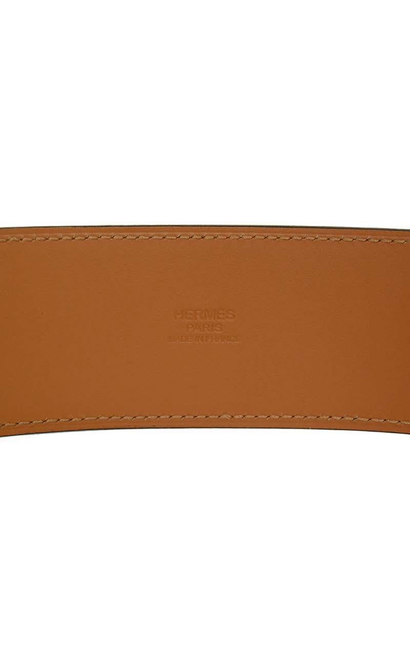 Orange Hermes New Iris Purple Leather Collier De Chien CDC Belt w. Gold Hardware sz 85