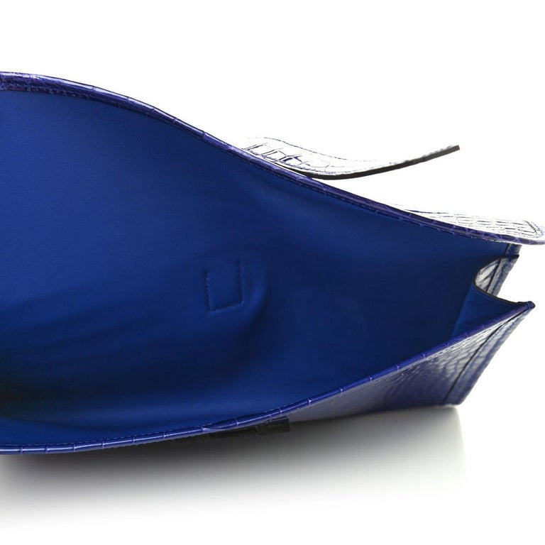 Hermès Jige Elan 29 Clutch Bag In Bleu Zanzibar Chèvre Chandra Leather in  Blue