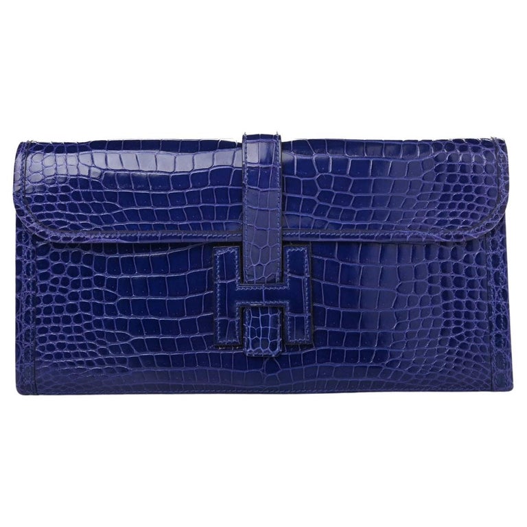 Hermès Jige Elan 29 Clutch Bag In Bleu Zanzibar Chèvre Chandra
