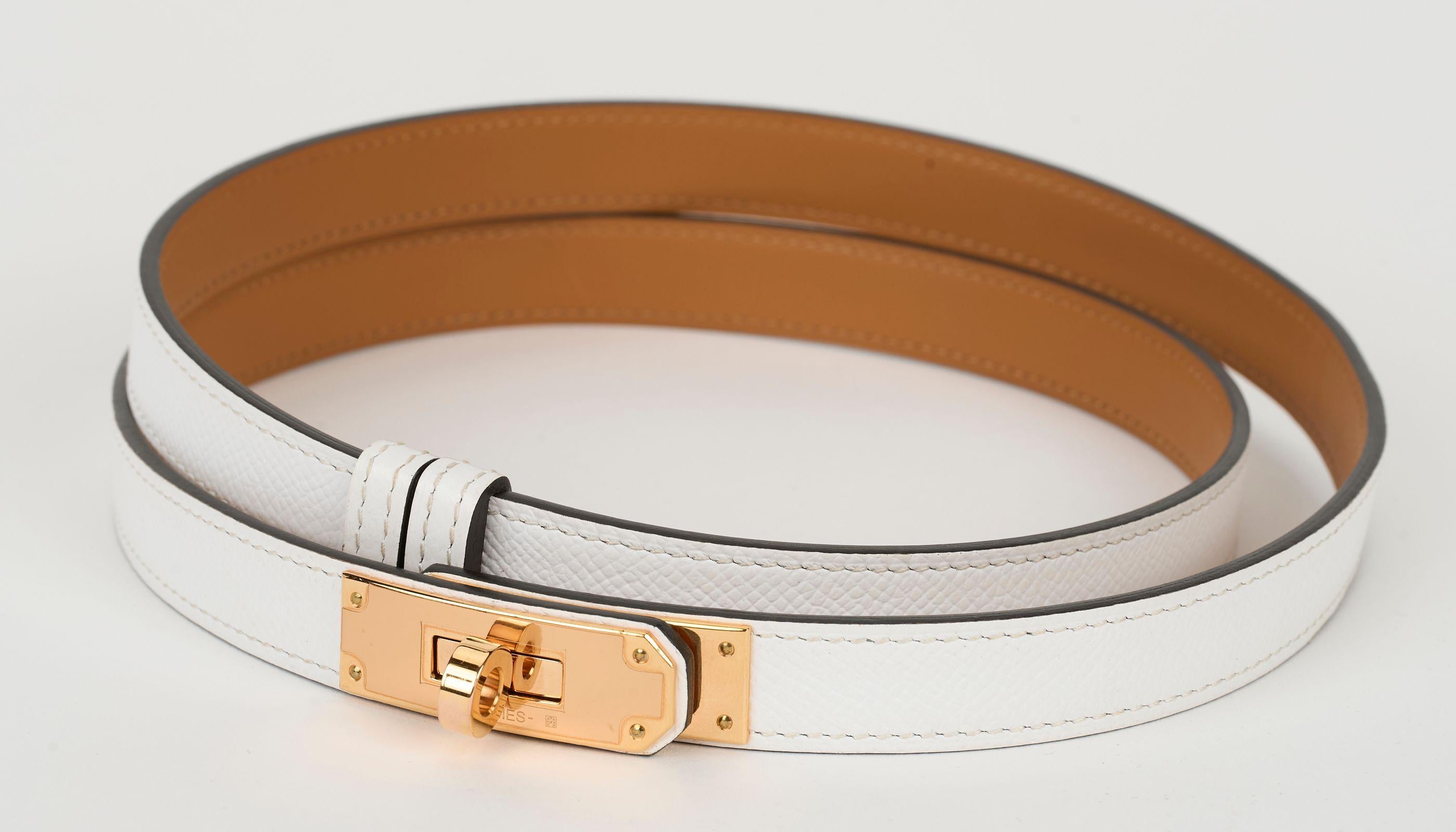 Women's Hermès New Kelly 18 White Rose Gold For Sale