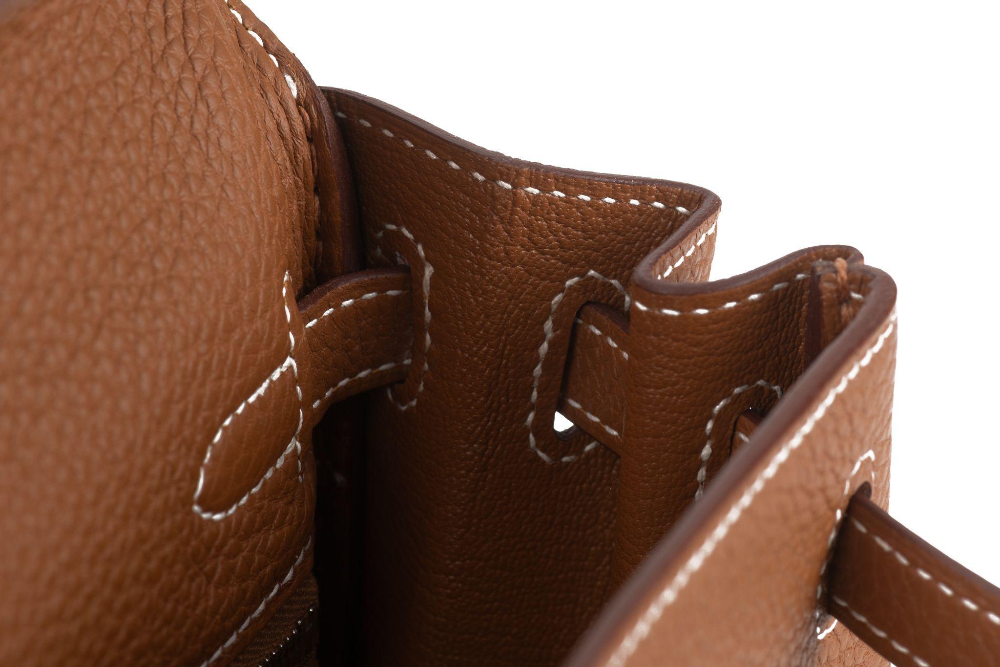 Hermes New Kelly 25 Gold Togo Palladium im Angebot 6