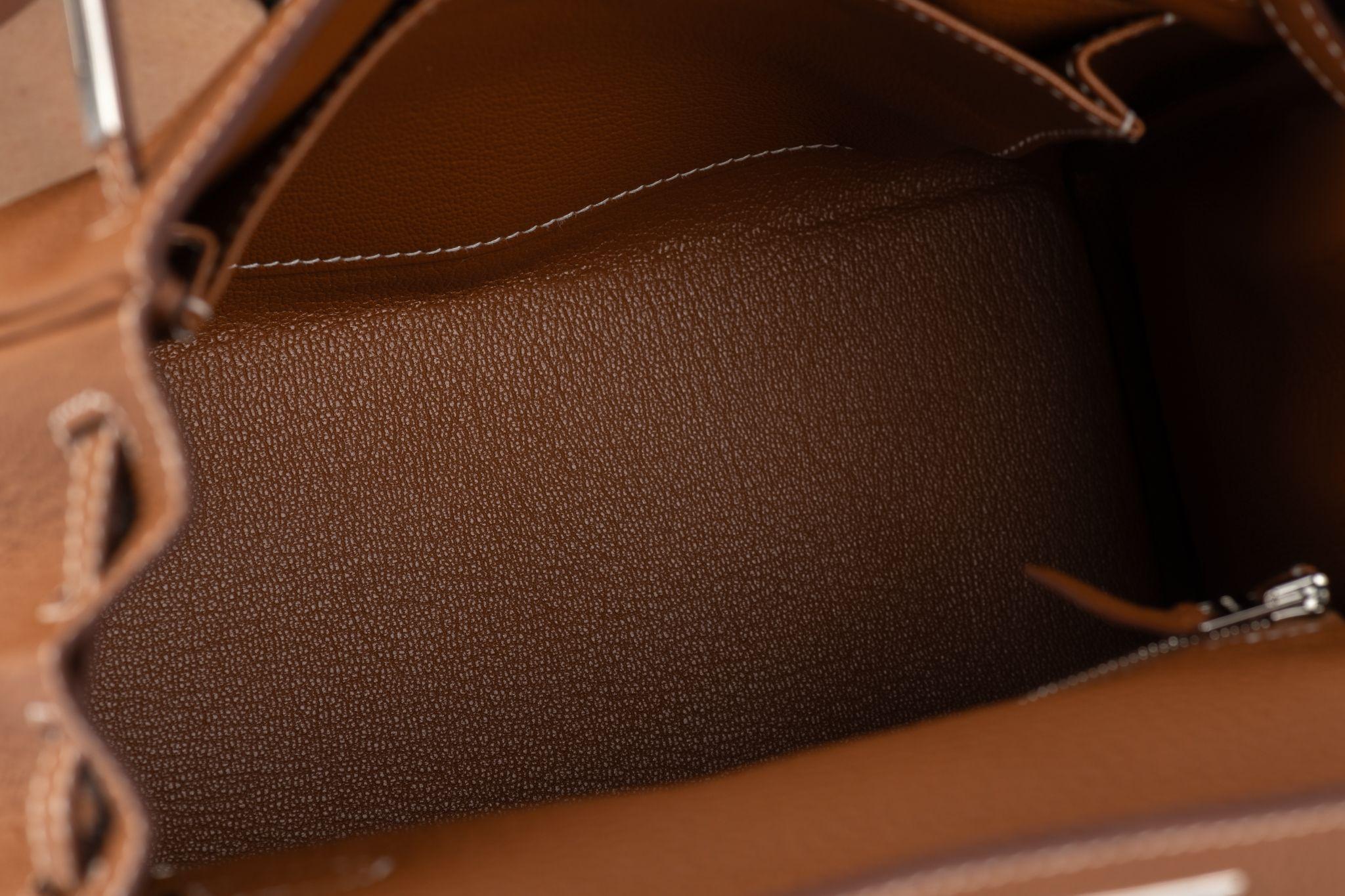 Hermes New Kelly 25 Gold Togo Palladium im Angebot 8