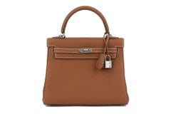 Hermes New Kelly 25 Gold Togo Palladium