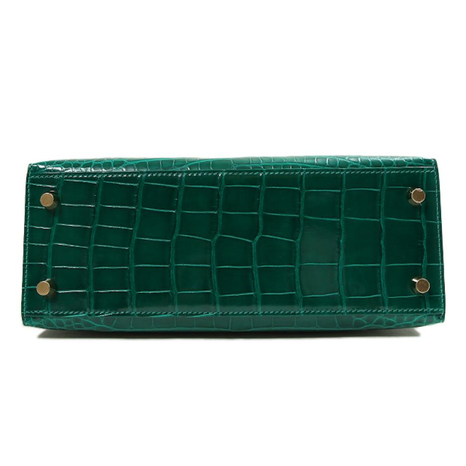 green crocodile kelly bag