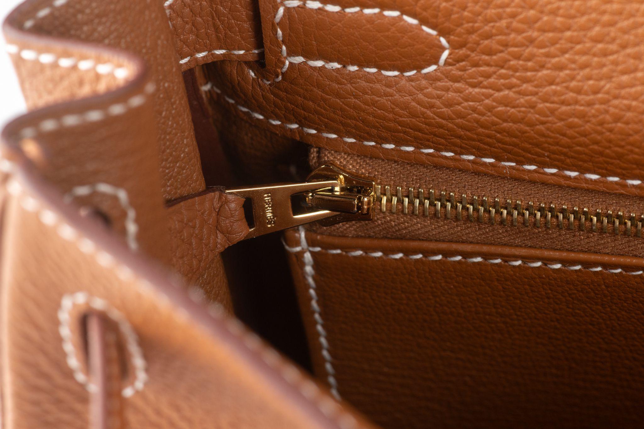 Hermès  Neu Kelly 25 Retournè Gold Togo im Angebot 5