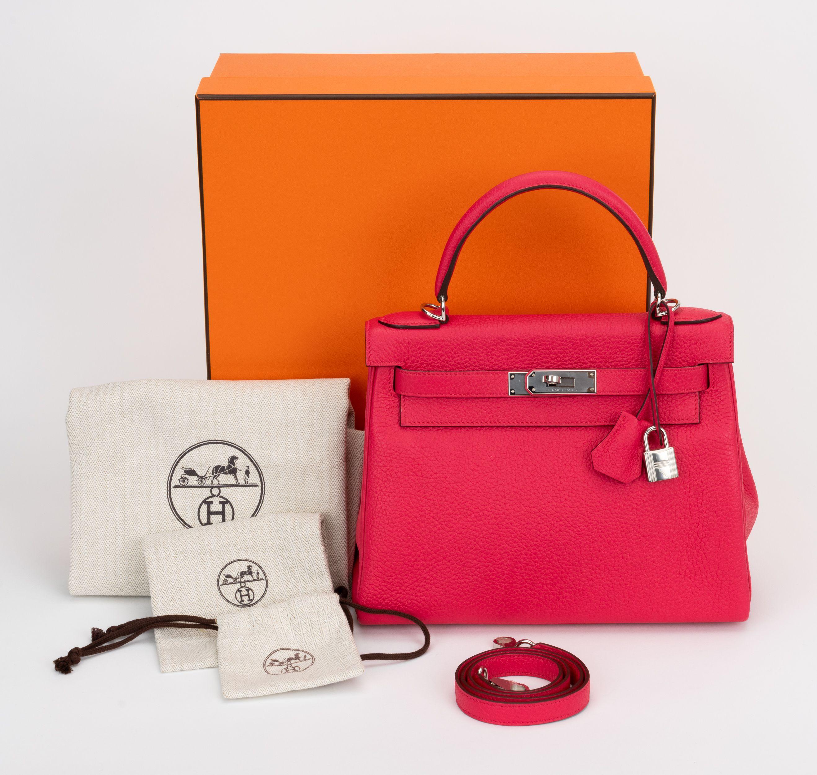 Hermes New Kelly 28 Rose Mexico Clemence For Sale 9