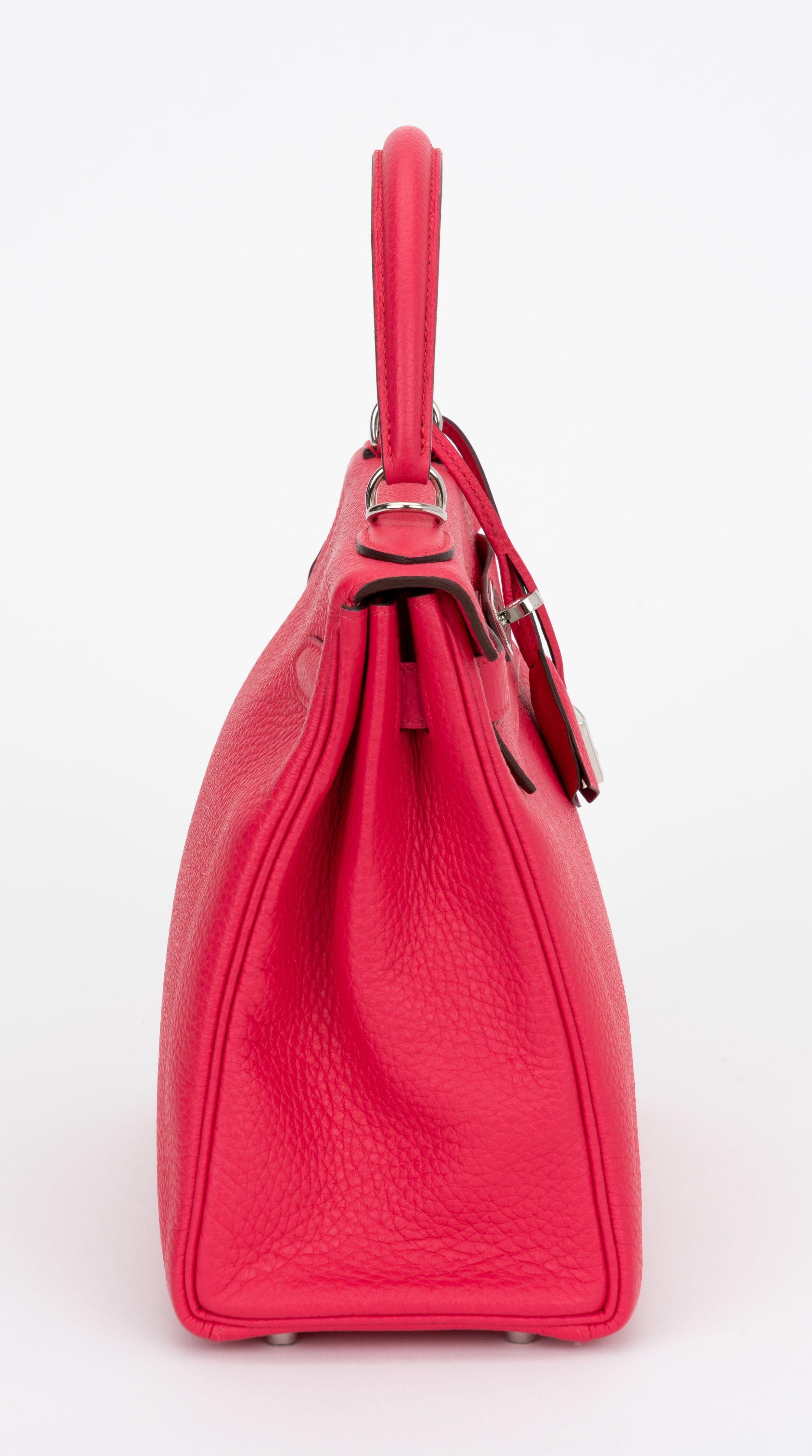 Red Hermes New Kelly 28 Rose Mexico Clemence For Sale