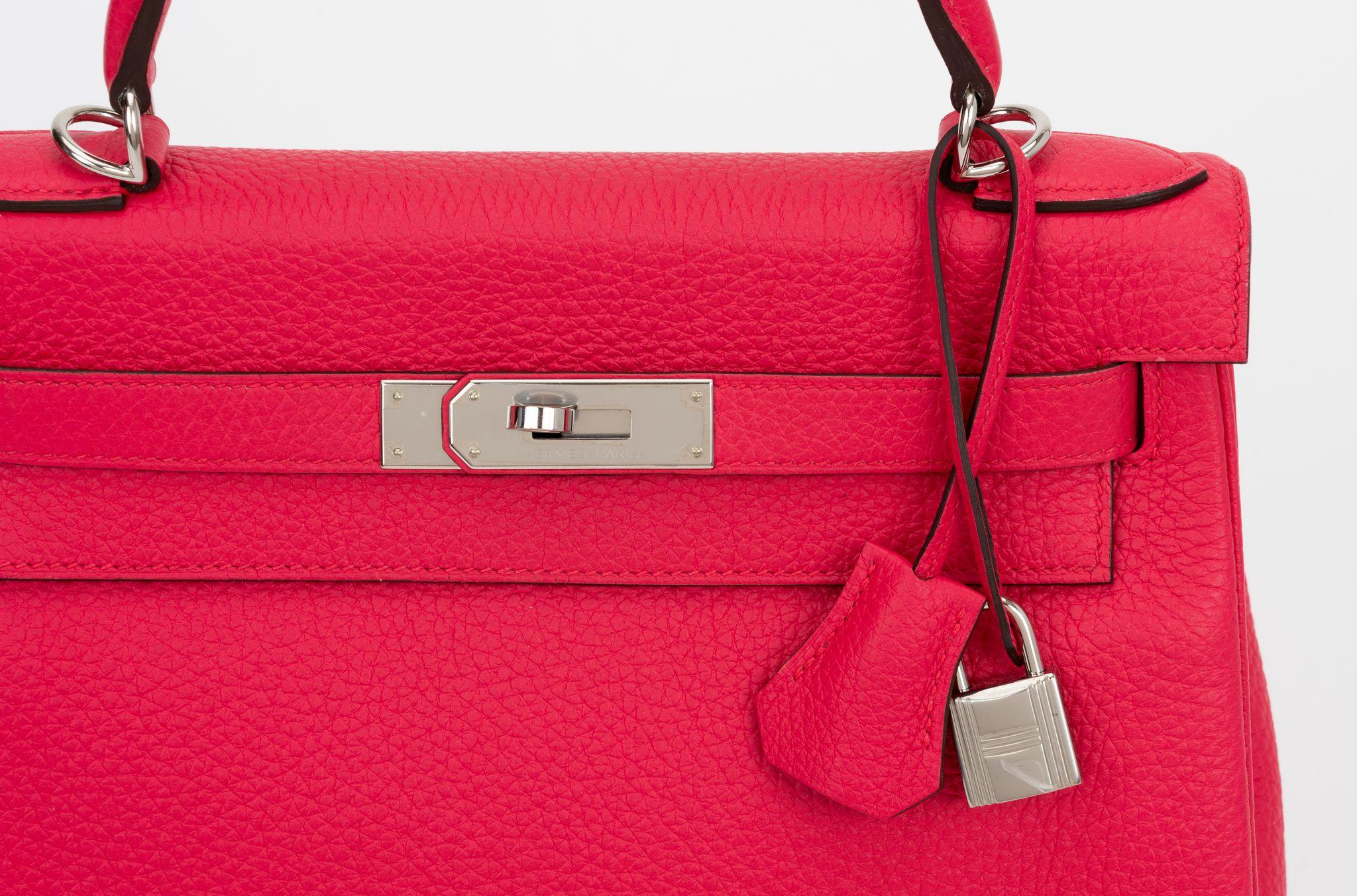 Hermes New Kelly 28 Rose Mexico Clemence For Sale 2