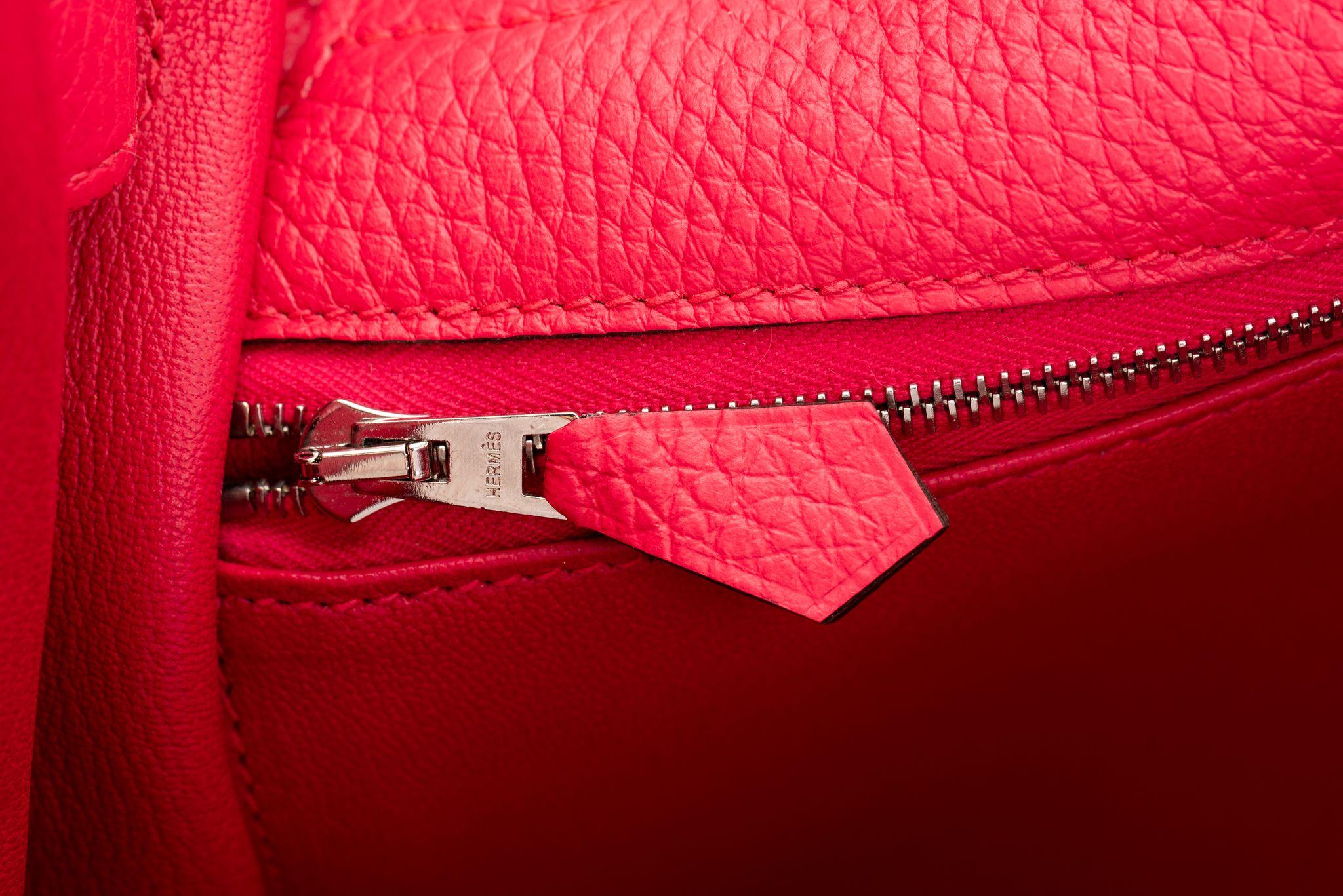 Hermes New Kelly 28 Rose Mexico Clemence en vente 5