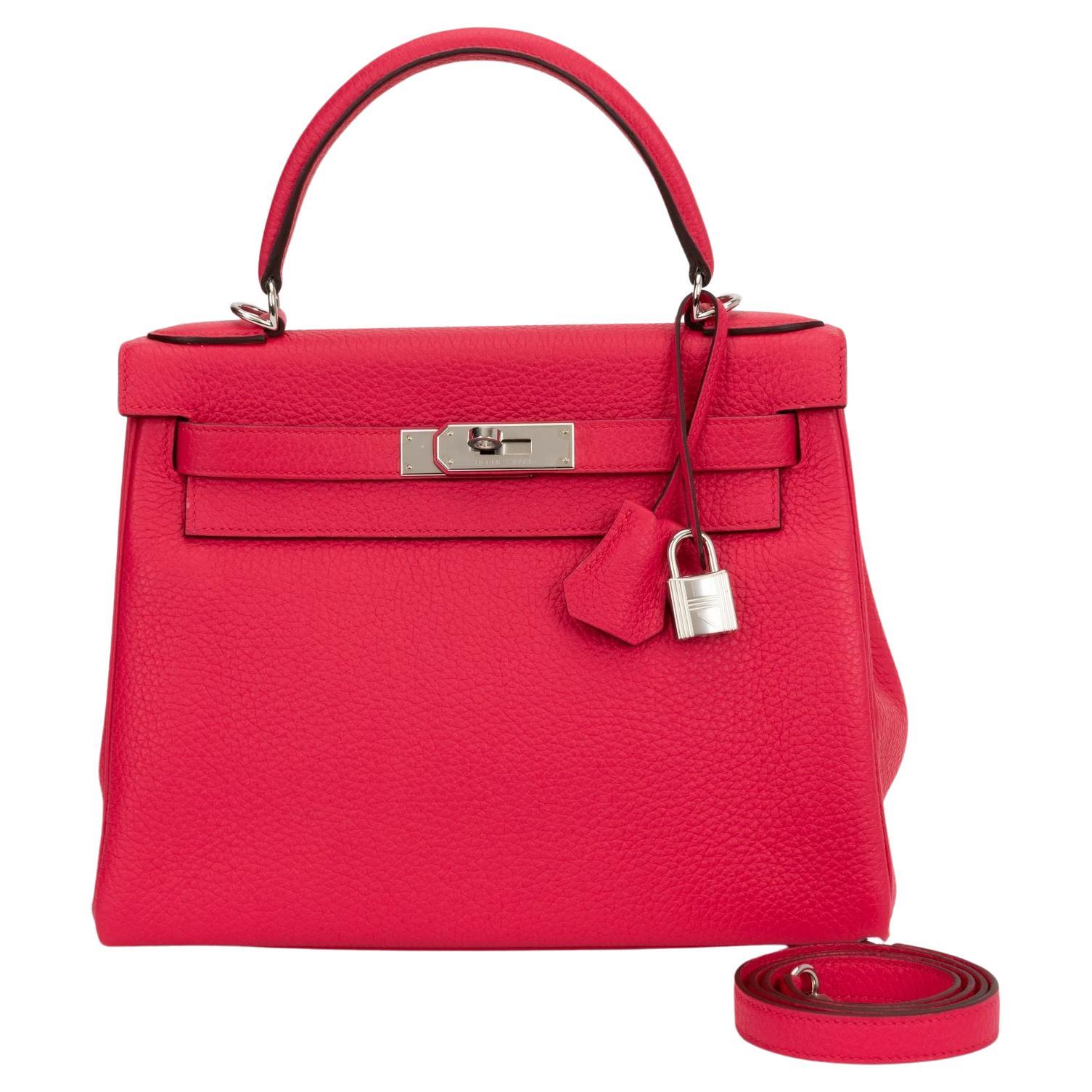 Hermes New Kelly 28 Rose Mexico Clemence For Sale
