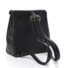 HERMES NEW Kelly Ado Black Taurillon Clemence Gold Hardware Shoulder  Backpack