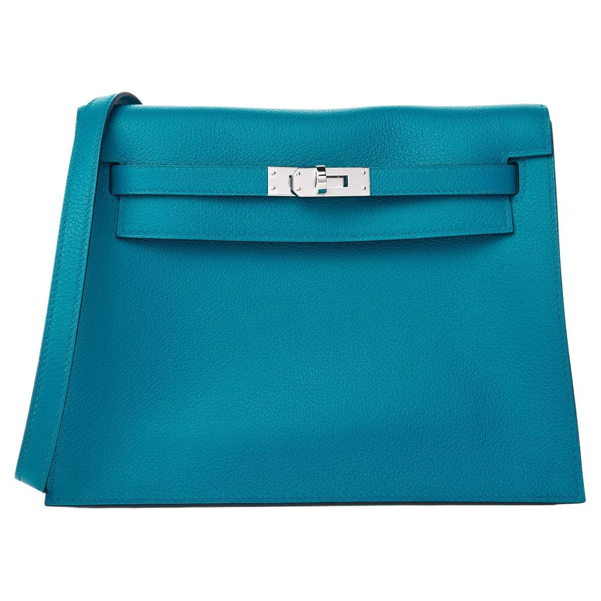 HERMES Evercolor Kelly Danse II Belt Bag Vert Amande 637839