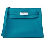 New Hermes Kelly Danse Belt-Pouch in Blue lin Evercolor leather, GHW For  Sale at 1stDibs